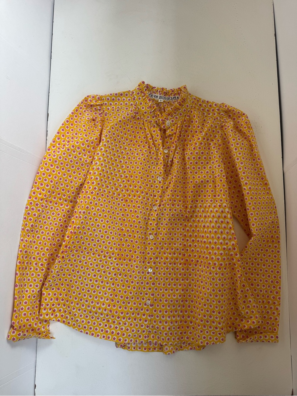 Alix of Bohemia pink stars blouse size small